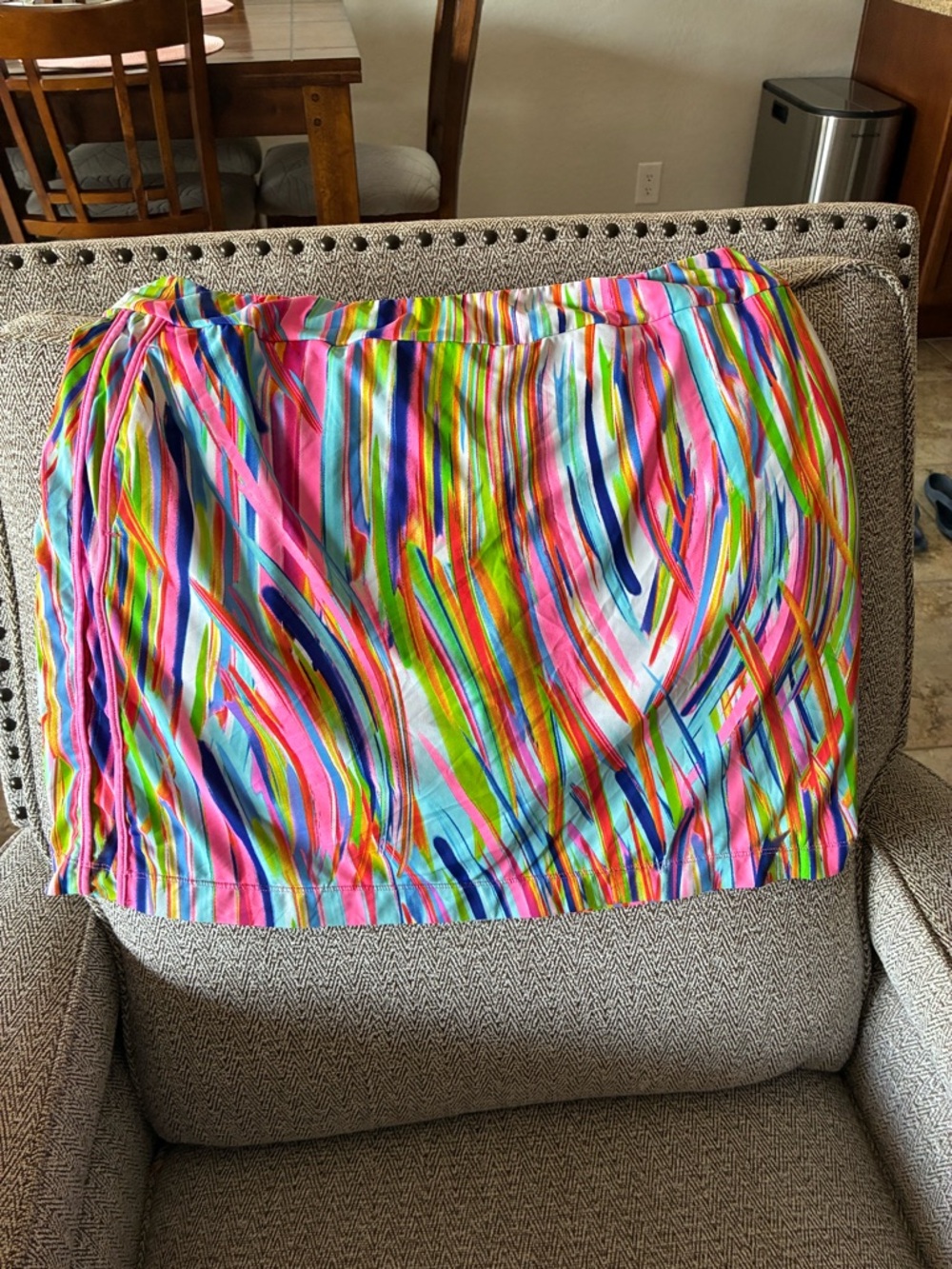 Women’s Multicolor Swim Cover-Up Skirt - Pink & Bright Stripe